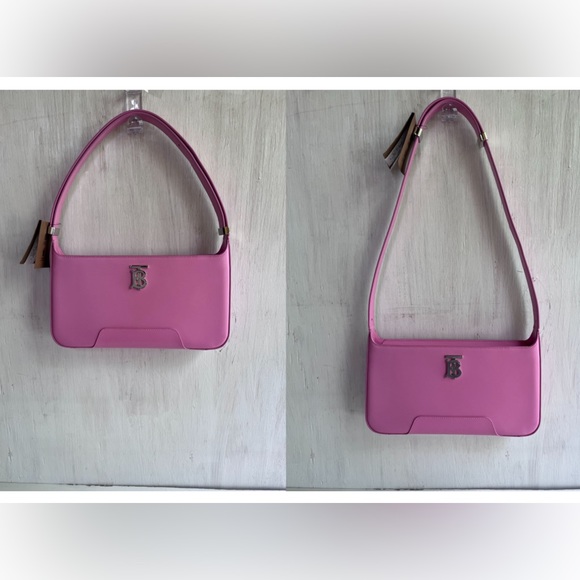 🔴SOLD🔴 BURBERRY Medium TB Monogram Leather Shoulder Bag-Primrose Pink - Picture 7 of 16